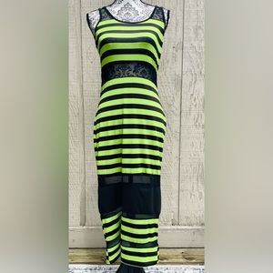 Black and Lime green sleeveless dress